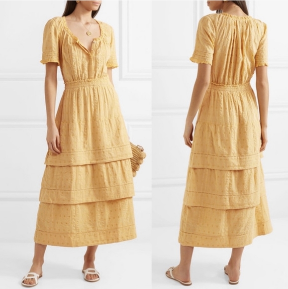 LoveShackFancy Heather Tiered Embroidered Dress LoveShackFancy Heather Tiered Embroidered Dress